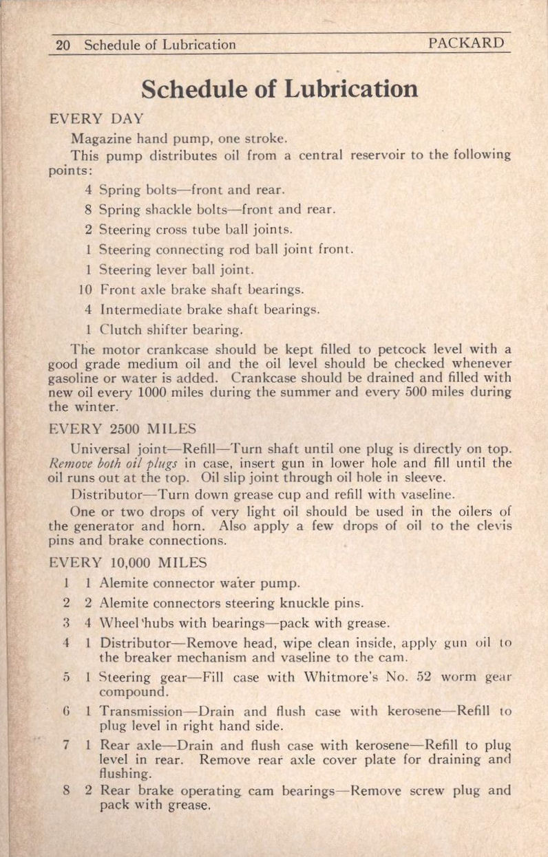 1927 Packard Six Owners Manual Page 4